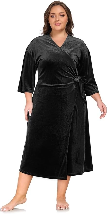 Velvet Cutting Style Cloth Bathrobe